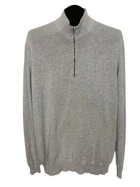 Malo Mens 1/2 Zip Pullover Sweater 56 US/46 XXXL Gray Cotton DEFECT